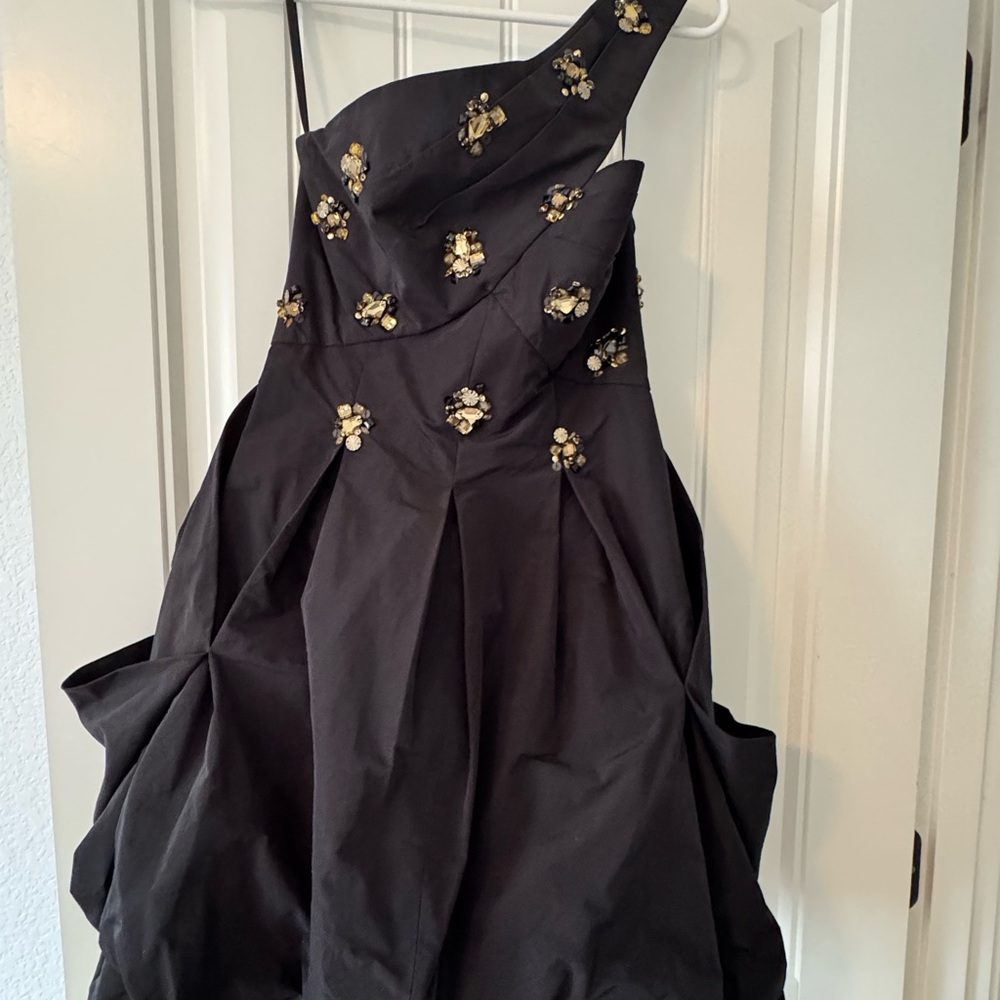 BCBGMaxAzria Black One Shoulder Cocktail Dress